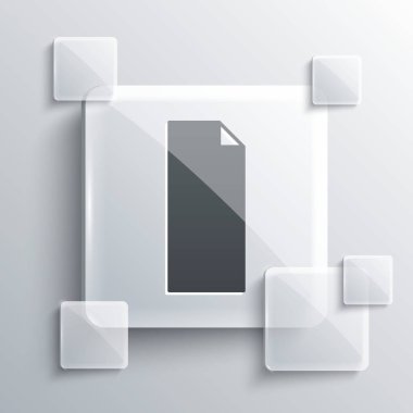 Gri arka planda izole edilmiş bir kaykay ikonu üzerindeki gri kabza bandı. Kare cam paneller. Vektör