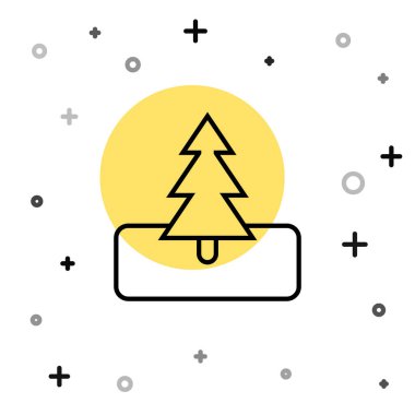 Beyaz arkaplanda siyah çizgi ağaç simgesi izole edildi. Orman sembolü. Rastgele dinamik şekiller. Vektör