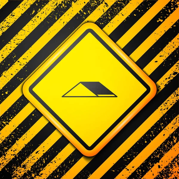 Icono Del Parque Black Skate Aislado Sobre Fondo Amarillo Conjunto — Vector de stock