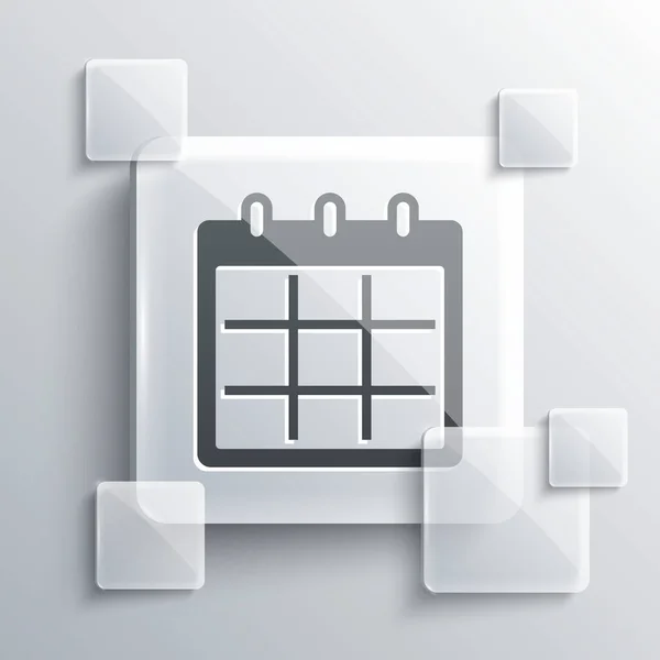 Grey Calendar Icon Isolated Grey Background Event Reminder Symbol Square — Stock Vector
