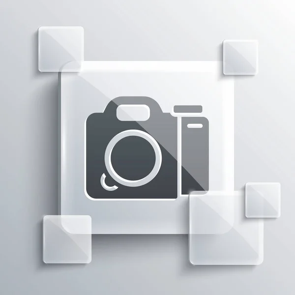 Иконка Камеры Grey Photo Выделена Сером Фоне Фотокамера Цифровая Фотография — стоковый вектор