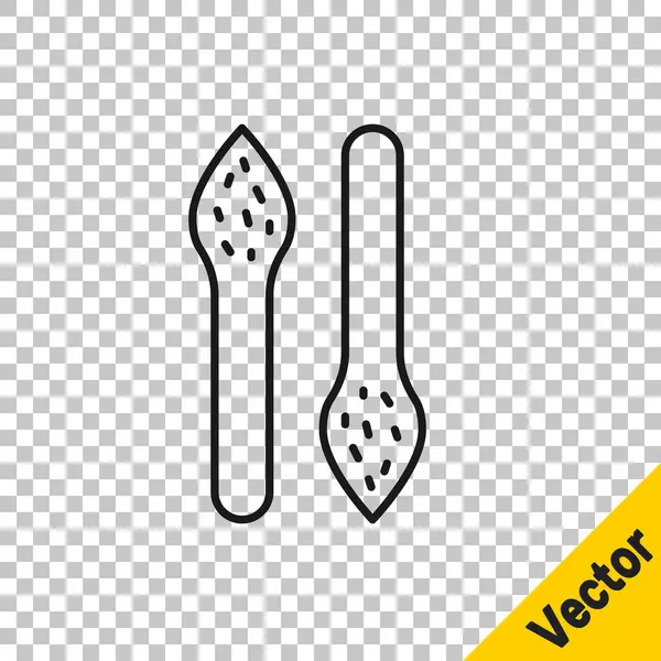 Schwarze Linie Spargel Symbol Isoliert Auf Transparentem Hintergrund Gemüse Für — Stockvektor
