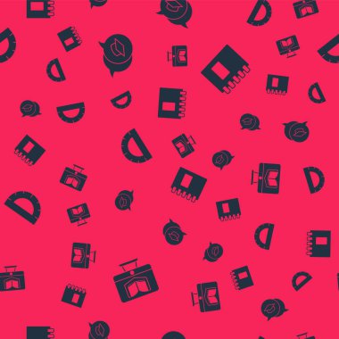 Çevrimiçi sınıf, mezuniyet konuşma balonu, açıölçer ızgarası ve dikişsiz dizüstü bilgisayarı ayarla. Vektör