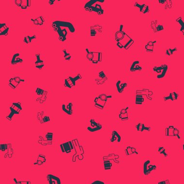 Bavullu turist, uçağa binmek için yolcu merdiveni, havaalanı kontrol kulesi ve sorunsuz bir şekilde kayıp bagaj ayarlayın. Vektör