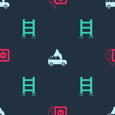 Prizin elektrik kablolarını ateşe verin, yanan araba ve yangın çıkışını kusursuz bir şekilde ayarlayın. Vektör