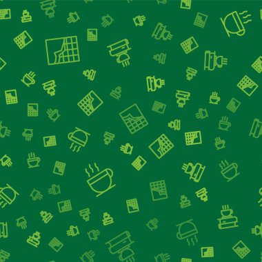 Çikolata, kahve fincanı ve kusursuz desenler üzerine bir kitap. Vektör