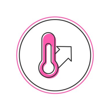 Meteoroloji termometresi doldurulmuş beyaz arkaplanda izole edilmiş ikon. Termometre termometresi sıcak ya da soğuk hava gösteriyor. Vektör