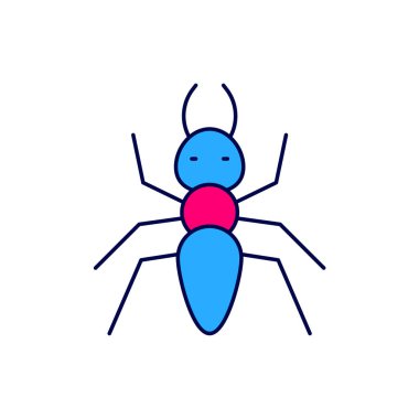 Doldurulmuş karınca simgesi beyaz arkaplanda izole edildi. Vektör