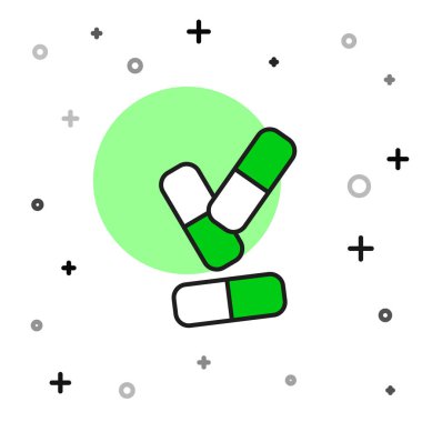 Beyaz arka planda izole edilmiş hap kapsülü ikonunun vitamin kompleksi. Sağlıklı bir yaşam tarzı. Vektör