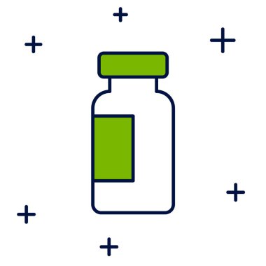 Ana hatlarıyla doldurulmuş test tüpü ve beyaz arka planda izole edilmiş kimyasal test ikonu. Laboratuvar cam levhası. Vektör