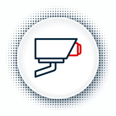 Güvenlik kamerası simgesi beyaz arkaplanda izole edildi. Renkli taslak konsepti. Vektör