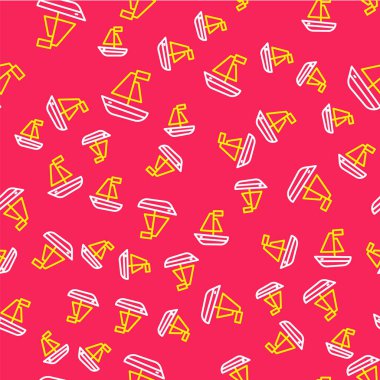 Çizgi oyuncağı ikonu kırmızı arkaplanda izole edilmiş pürüzsüz desen. Vektör