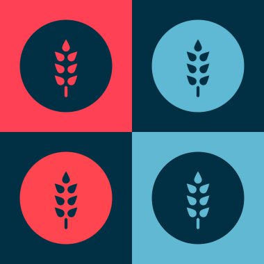 Pirinç, buğday, mısır, yulaf, çavdar ve arpa ikonuyla renklendirilmiş mısır gevrekleri. Buğday ekmeği sembolleri. Vektör
