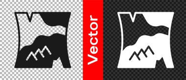 Siyah Katlanmış harita simgesi şeffaf arkaplanda izole edildi. Vektör