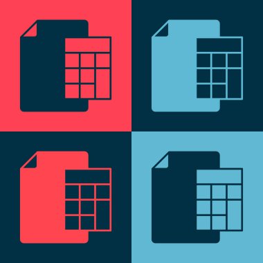 Pop Art Calculator simgesi renk arkaplanında izole edildi. Muhasebe sembolü. İş hesaplamaları matematik eğitimi ve finans. Vektör