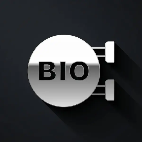Icône Alimentaire Saine Silver Bio Verte Isolée Sur Fond Noir — Image vectorielle