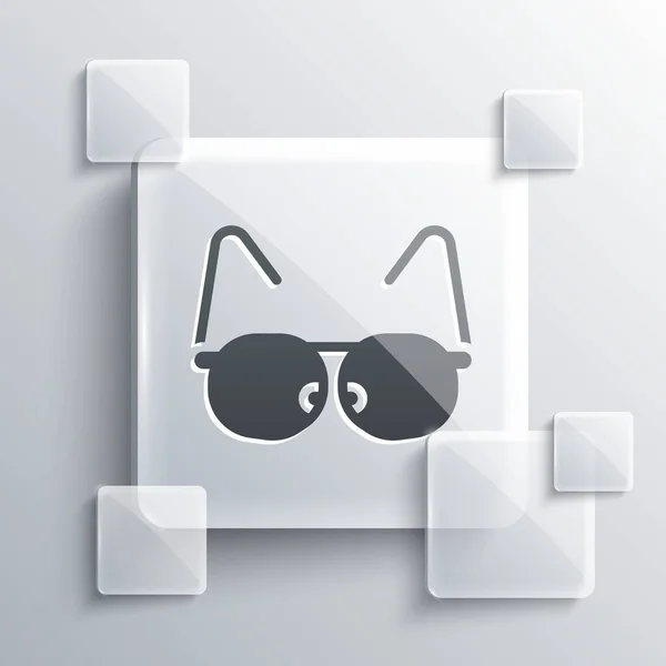 Grey Glasses Icon Isolated Grey Background Eyeglass Frame Symbol Square — Stock Vector
