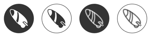 Schwarzes Surfboard Symbol Isoliert Auf Weißem Hintergrund Surfbrett Extremsport Sportgeräte — Stockvektor