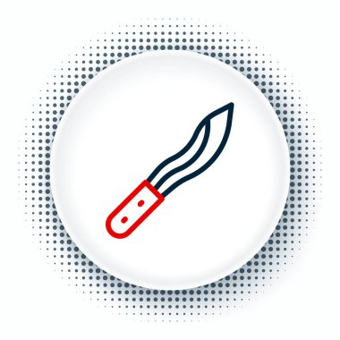 Line Machete ya da büyük bıçak ikonu beyaz arkaplanda izole edilmiş. Renkli taslak konsepti. Vektör