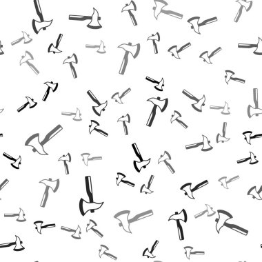 Siyah itfaiyeci balta ikonu beyaz arka planda izole edilmiş kusursuz desen. Yangın baltası. Vektör