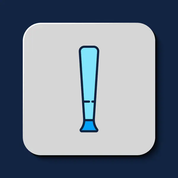 Filled Outline Baseball Bat Icon Isolated Blue Background Sport Equipment — Stock vektor