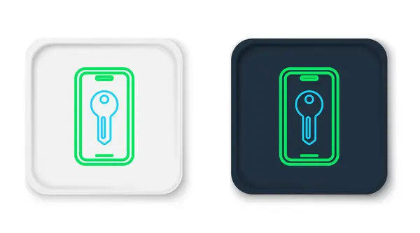 Line Smart Key Icon Isoliert Auf Weißem Hintergrund Buntes Rahmenkonzept — Stockvektor