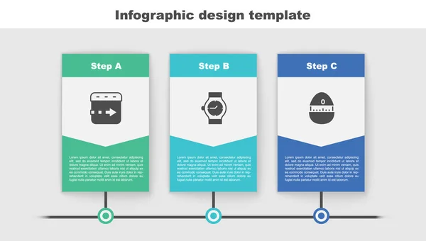 Réglage Temps Passe Vite Montre Bracelet Minuterie Cuisine Modèle Infographie — Image vectorielle