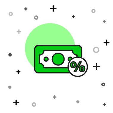 Filled outline Money percent icon isolated on white background. Percent loyalty wallet sign.  Vector