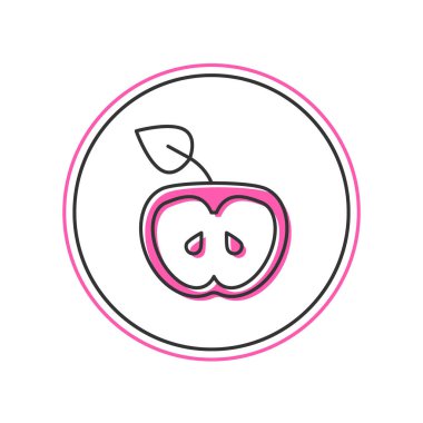 Doldurulmuş ana hatlı Apple simgesi beyaz arkaplanda izole edildi. Fazla kilolu. Sağlıklı diyet menüsü. Fitness diyeti elması. Vektör