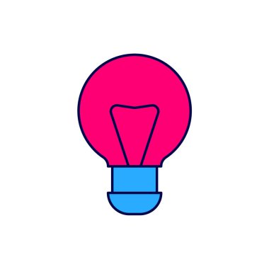 Beyaz arkaplanda izole edilmiş ana hatlı lamba fikri simgesi. Fikirler ilham, icat, etkili düşünme, bilgi ve eğitim kavramları. Vektör