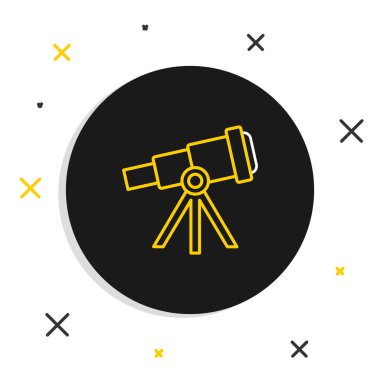 Line Telescope icon isolated on white background. Scientific tool. Education and astronomy element, spyglass and study stars. Colorful outline concept. Vector clipart