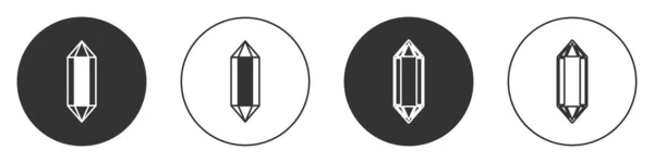 黑色宝石图标孤立在白色背景 珠宝的象征 圆形按钮 — 图库矢量图片