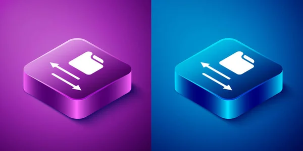 Isometric Transfer Files Icon Isolated Blue Purple Background Copy Files — Stock Vector