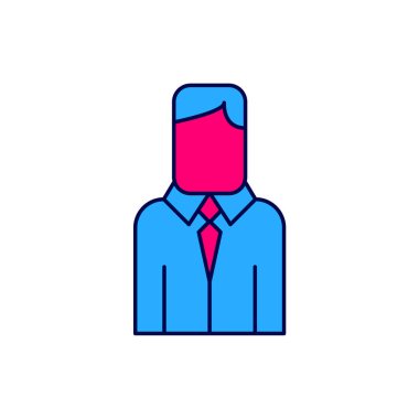 Filled outline Worker icon isolated on white background. Business avatar symbol user profile icon. Male user sign.  Vector