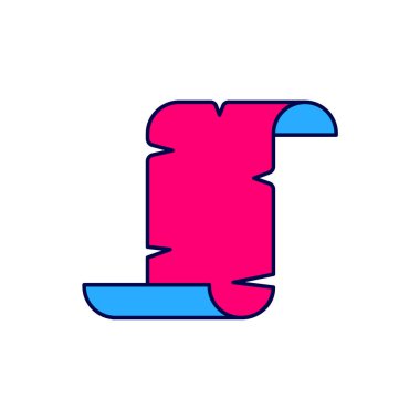 Beyaz arkaplanda izole edilmiş Antik papirüs parşömeni simgesi. Parşömen kağıdı. Eski Mısır sembolü. Vektör