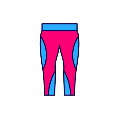 Filled outline Leggings icon isolated on white background.  Vector