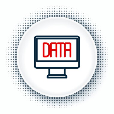 Çizgi Veri analiz simgesi beyaz arkaplanda izole edildi. İş veri analizi süreci, istatistik. Çizelgeler ve diyagramlar. Renkli taslak konsepti. Vektör