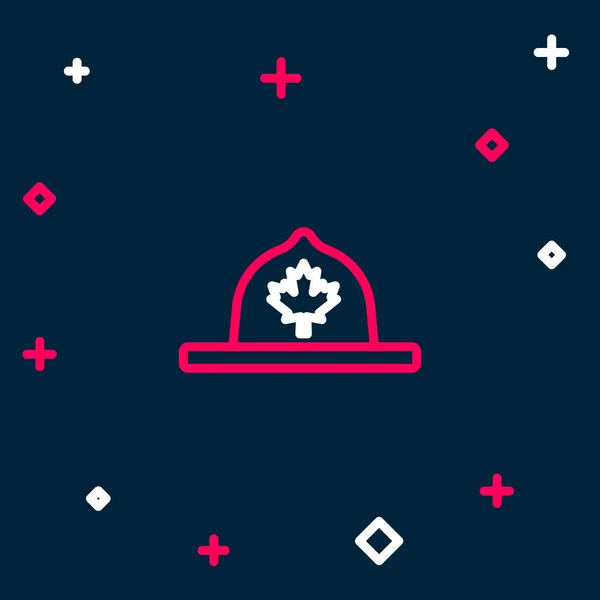 Line Canadian Ranger Hut Einheitliche Symbol Isoliert Auf Blauem Hintergrund — Stockvektor