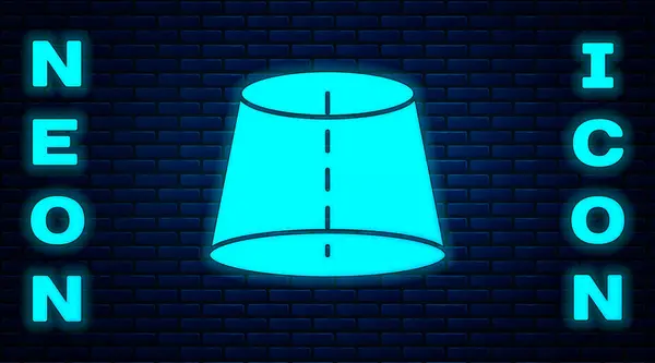 Icona Luminosa Neon Figura Geometrica Isolata Sfondo Muro Mattoni Forma — Vettoriale Stock