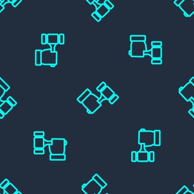 Yeşil Hat Açık Artırma Çekiç ikonu mavi arka planda izole edilmiş kusursuz desen. Gavel, yargıç ya da müzayedecinin çekici. Teklif süreci, anlaştık. Açık arttırma teklifi. Vektör