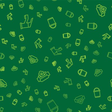 Hattı, musluğu, ıslak mendili ve kovayı kusursuz bir şekilde ayarla. Vektör