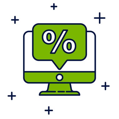 Doldurulmuş% 100 indirimi ve beyaz arkaplanda izole edilmiş simge görüntüsü. Satış yüzdesi - fiyat etiketi, etiket. Vektör