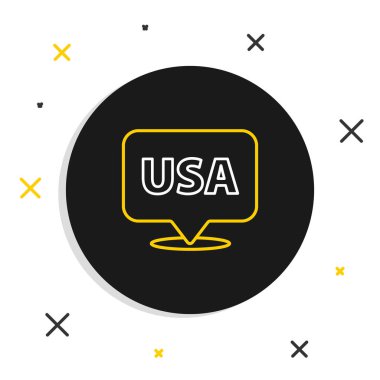 Amerika 'nın Bağımsızlık Günü çizgisi simgesi beyaz arkaplanda izole edildi. 4 Temmuz. Amerika Birleşik Devletleri ülkesi. Renkli taslak konsepti. Vektör