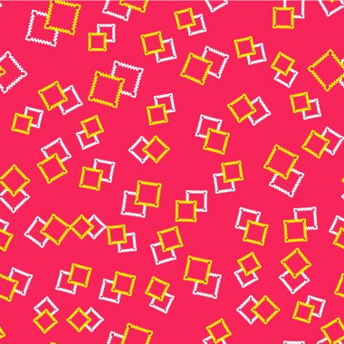 Tekstil kumaş rulo simgesi kırmızı arkaplanda izole edilmiş. Yuvarlan, paspas, halı, halı, halı ya da kağıt rulo ikonu. Vektör