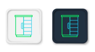 Çizgi Gardırobu simgesi beyaz arkaplanda izole edildi. Dolap tabelası. Renkli taslak konsepti. Vektör