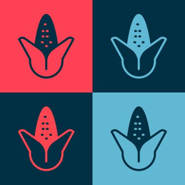 Pop Art Corn simgesi renk arkaplanında izole edildi. Vektör