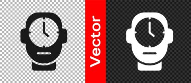 Şeffaf arkaplanda siyah saat simgesi izole edildi. Zaman sembolü. Vektör