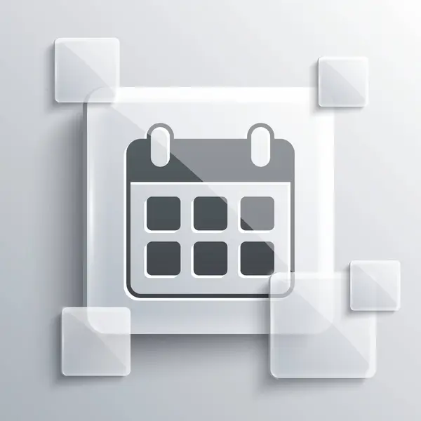 Grey Travel Planning Calendar Airplane Icon Isolated Grey Background Planned — стоковый вектор