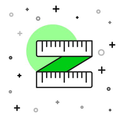 Doldurulmuş teyp ölçüsü simgesi beyaz arkaplanda izole edildi. Ölçüm bandı. Vektör