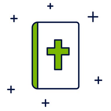 Beyaz arka planda izole edilmiş kutsal kitap ikonu. Vektör